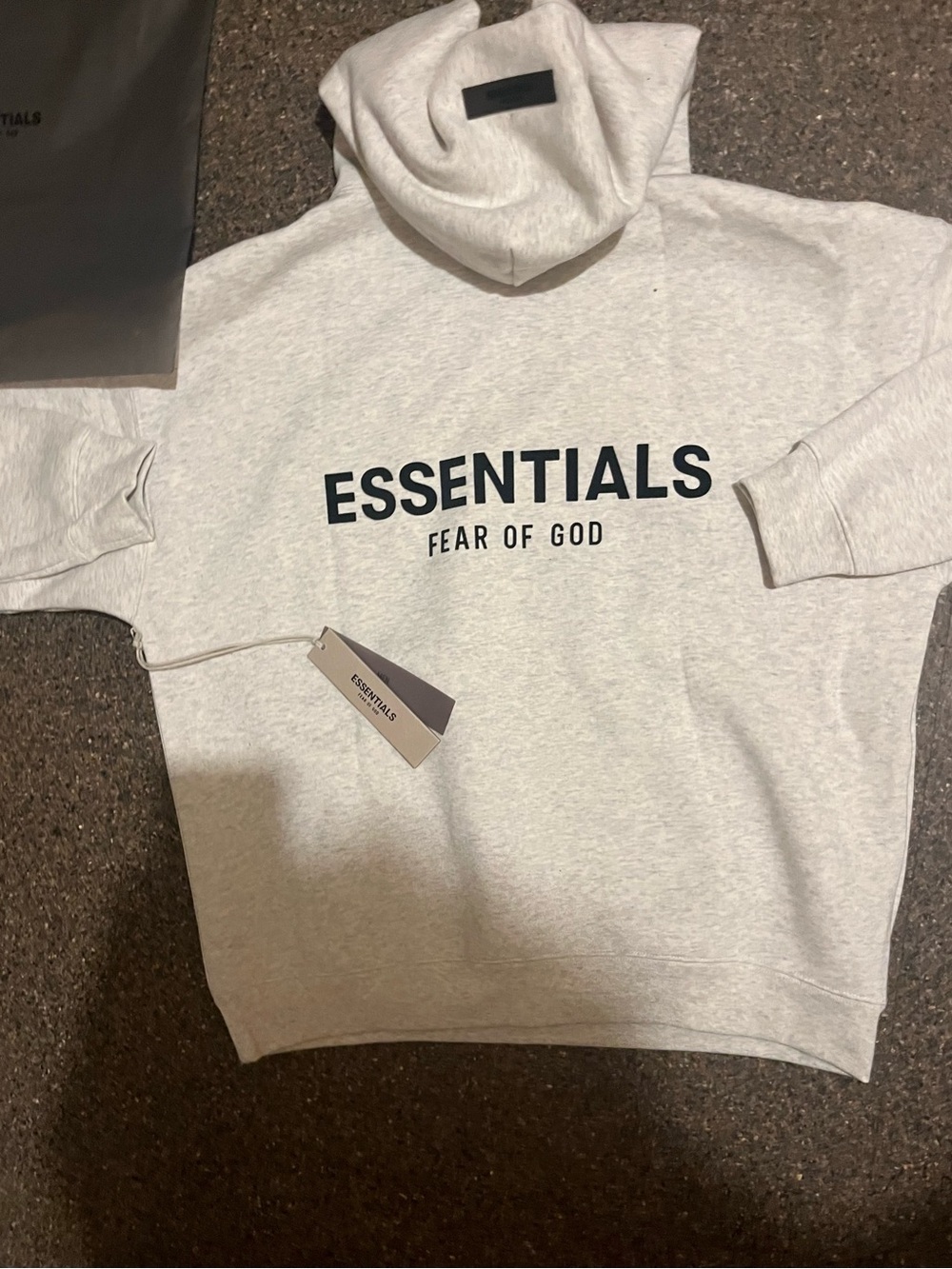 Fear of God Essentials Crewneck Sweatshirt in Light Gray with Black Logo